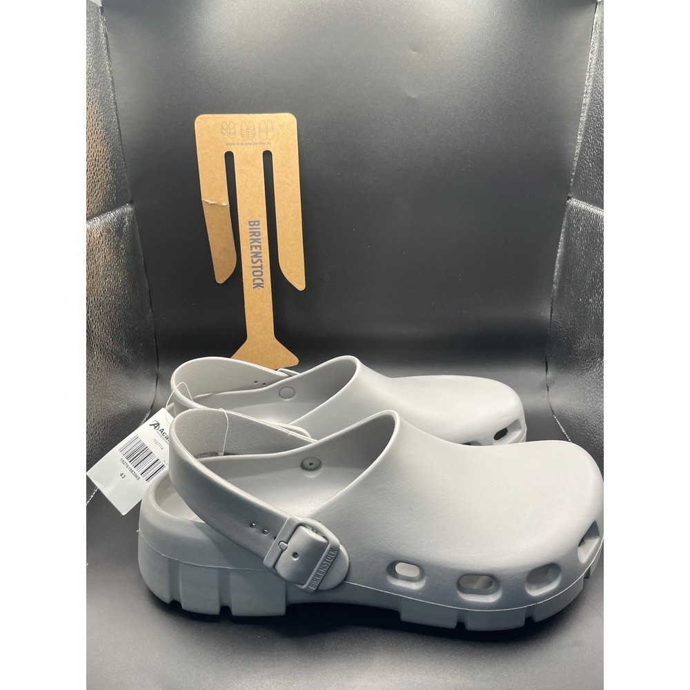 Birkenstock Super Birki Grey Rubber Clogs Mens 10 Womens 12 EU 43 Work Shoes NEW